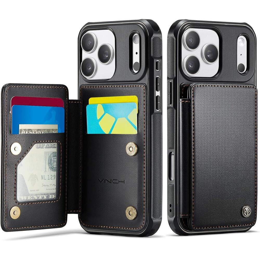 Vinich For IPhone 17 Pro Wallet Case With Card Holder, RFID Blocking Credit